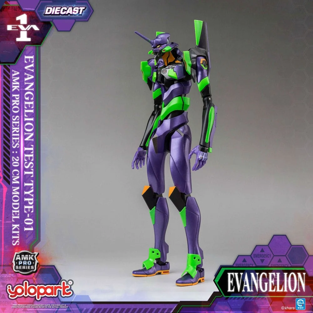 Neon Genesis Evangelion AMK Pro Series Diecast Model Kit Eva-01 Test Type 20 cm